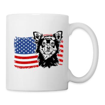 Chihuahua America Flag Dogs Wilsigns - Mug blanc - blanc - Droite