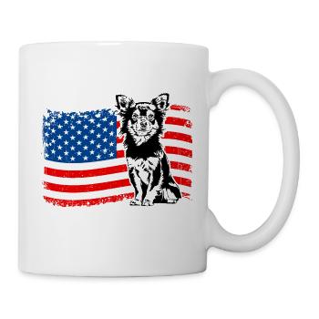 Chihuahua America Flag Dogs Wilsigns - Mug blanc - blanc - Droite