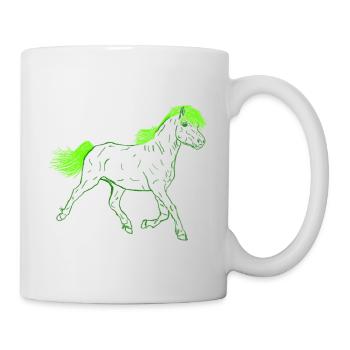 Pferd in Grün - Tasse - Weiß - Rechts