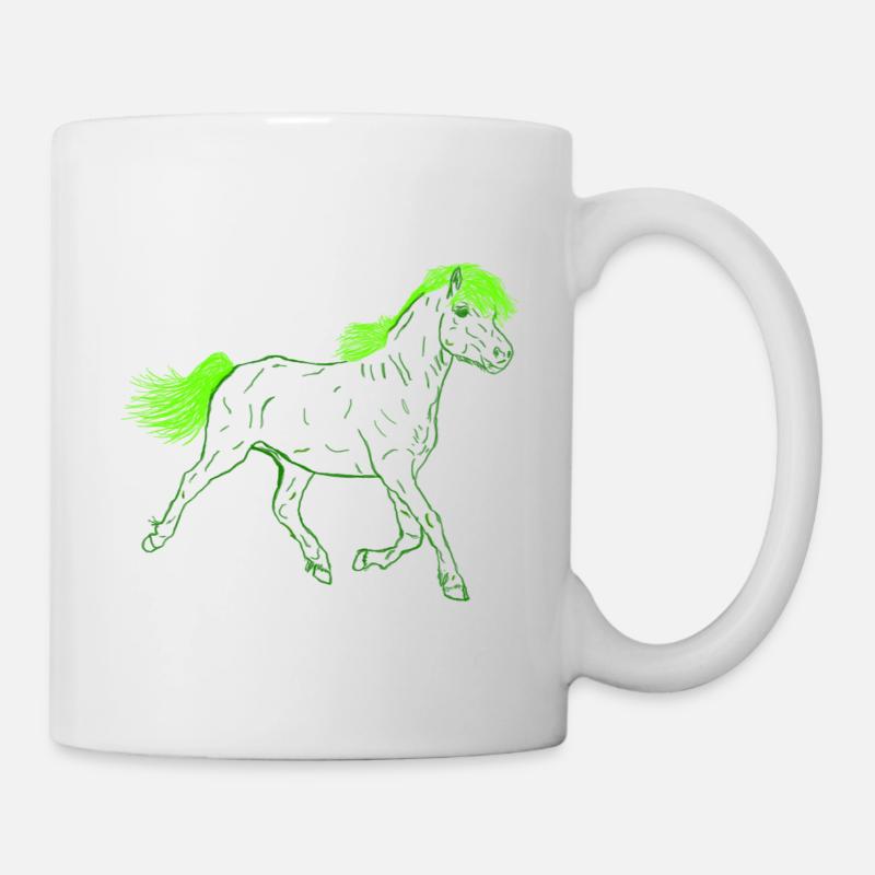 Horse in green - Mug - white