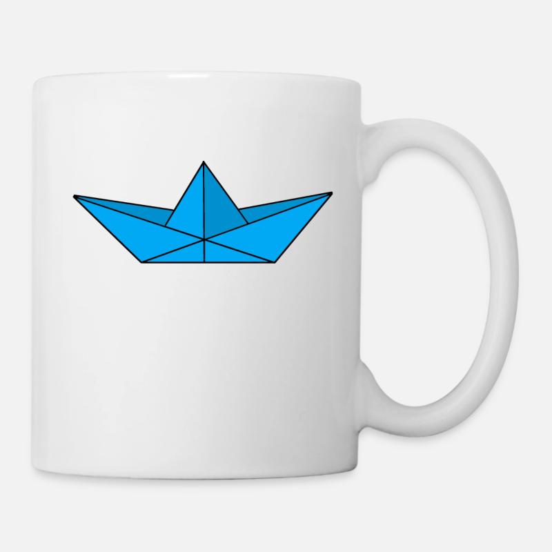 Paper ship turquoise - Mug - white