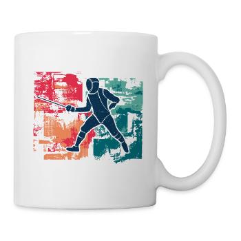 Fechten Vintage Fechtsport Degen Fechter - Tasse - Weiß - Rechts