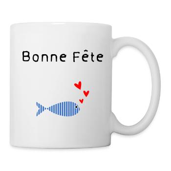 BONNE FÊTE. FÊTE DES MÈRES. FÊTE DES PÈRES. FÊTE - Mug blanc - blanc - Droite