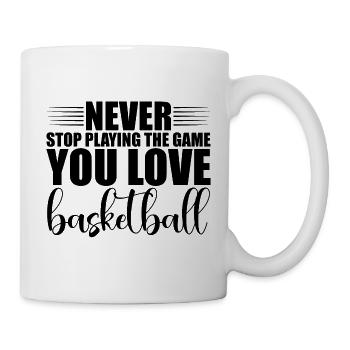 N’arrêtez jamais de jouer, vous aimez le basketball 4 - Mug blanc - blanc - Droite