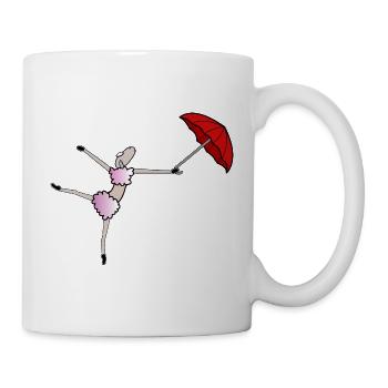 Danseur Comic Sheep avec parapluie - Mug blanc - blanc - Droite