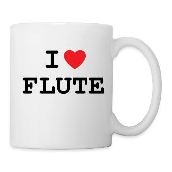 J’aime la flûte / flûtes - Mug blanc - blanc - Droite