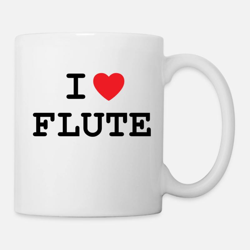 J’aime la flûte / flûtes - Mug blanc - blanc