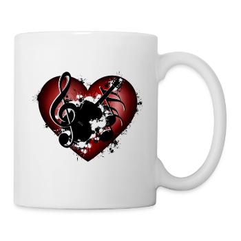 Herz Gitarre - Tasse - Weiß - Rechts