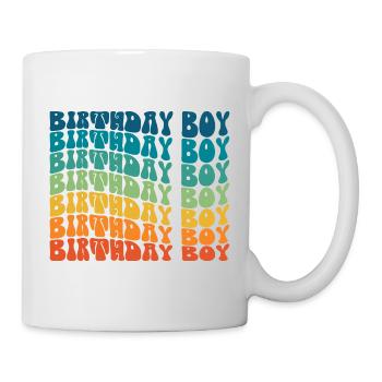Anniversaire Garçon Groovy Rétro Vintage Anniversaire - Mug blanc - blanc - Droite