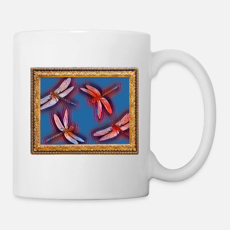 Kunstdruck Art Bilderrahmen Libellen - Tasse - Weiß