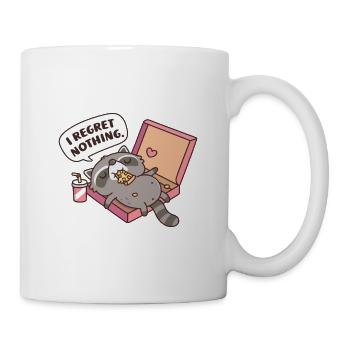 Raccoon Eating Pizza In Pizza Box I Regret Nothing - Mug - white - Right