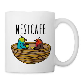 kaffee für lustige Vögel - Tasse - Weiß - Rechts