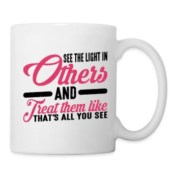 Voir la lumière chez les autres 3 - Mug blanc - blanc - Droite