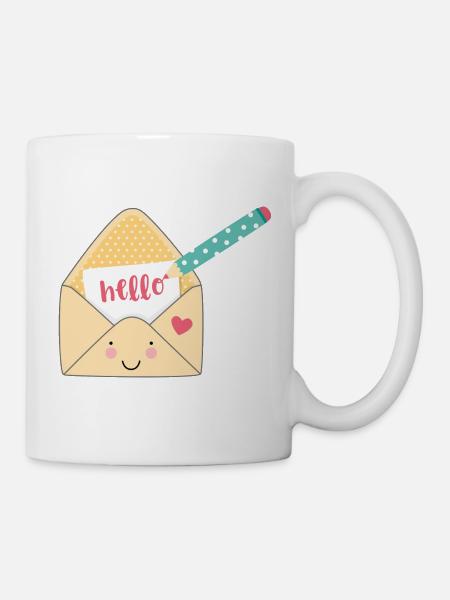 Letter with pen - Mug - white