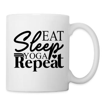 Eat Sleep Yoga Repeat - Tasse - Weiß - Rechts