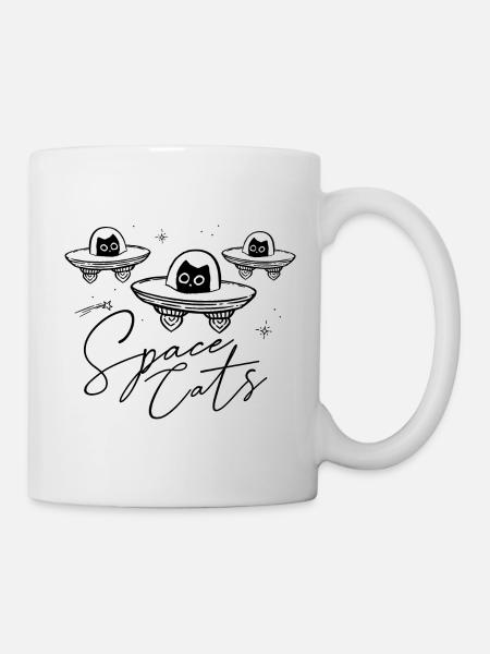 Space Cats - Chat dans UFO | Drôles de chats de l’espace - Mug blanc - blanc