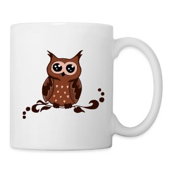 alles Eule braun - Tasse - Weiß - Rechts