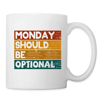 Monday should be optional Vintage colorful - Mug - white - Right