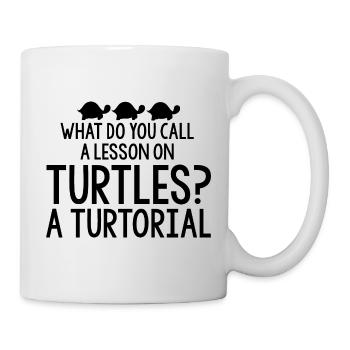Comment appelez-vous une leçon sur les tortues, un tourtorial4 - Mug blanc - blanc - Droite