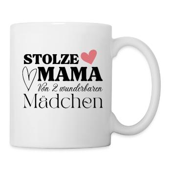 Stolze Mama von 2 wunderbaren Mädchen - Tasse - Weiß - Rechts