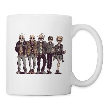Gang de bestagers cool, lunettes de soleil et vestes en cuir - Mug blanc - blanc - Droite