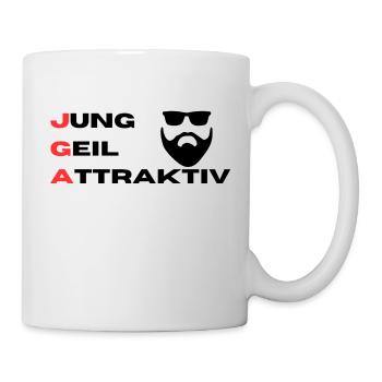 JGA Jung Geil Attraktiv Gesicht - Tasse - Weiß - Rechts