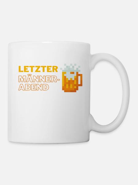 Letzter Männerabend pixel - Tasse - Weiß