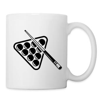 Billard Queue Billardkugeln Billardspieler - Tasse - Weiß - Rechts