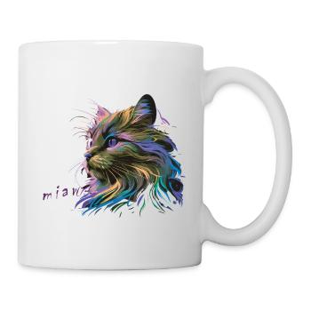 Cat miaw love, cat lovers, miaw, meow - Mug - white - Right
