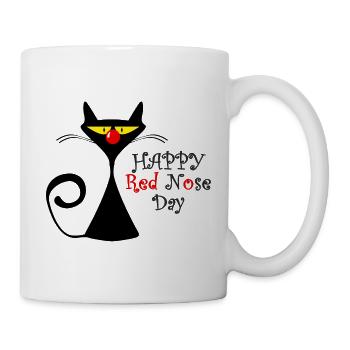 Funny Cat Happy red nose day - Mug blanc - blanc - Droite