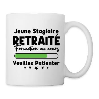 Jeune stagiaire retraité formation en cours - Mug blanc - blanc - Droite