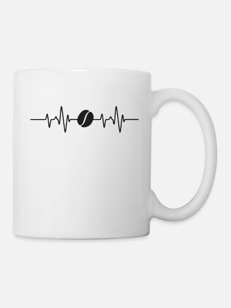 Kaffee Herzschlag - Tasse - Weiß