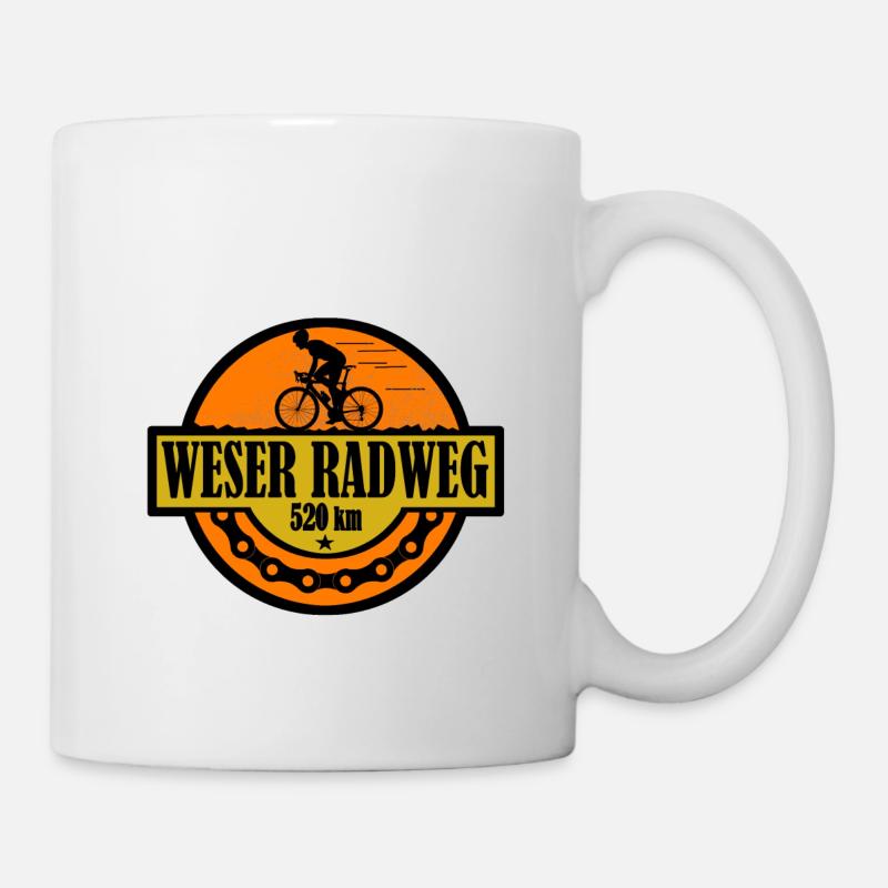 Weser Radweg - Tasse - Weiß