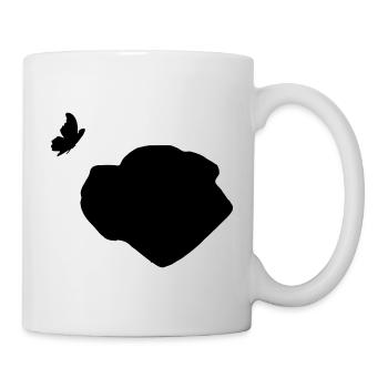 Bullmastiff mit Schmetterling - Tasse - Weiß - Rechts