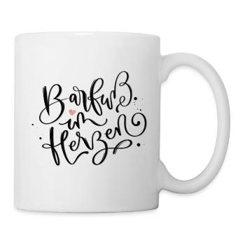 Barfuß im Herzen - Tasse - Weiß - Rechts