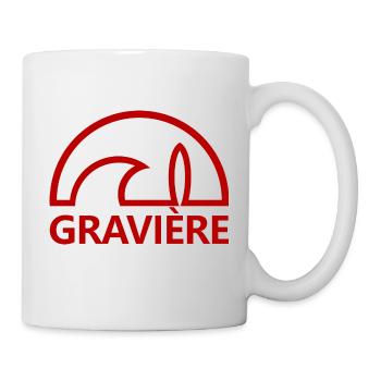 Gravière soleil planche de surf rouge minimaliste - Mug blanc - blanc - Droite