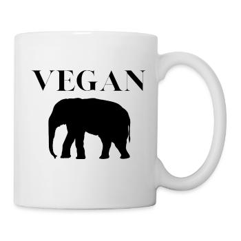 Éléphant végétalien - Mug blanc - blanc - Droite