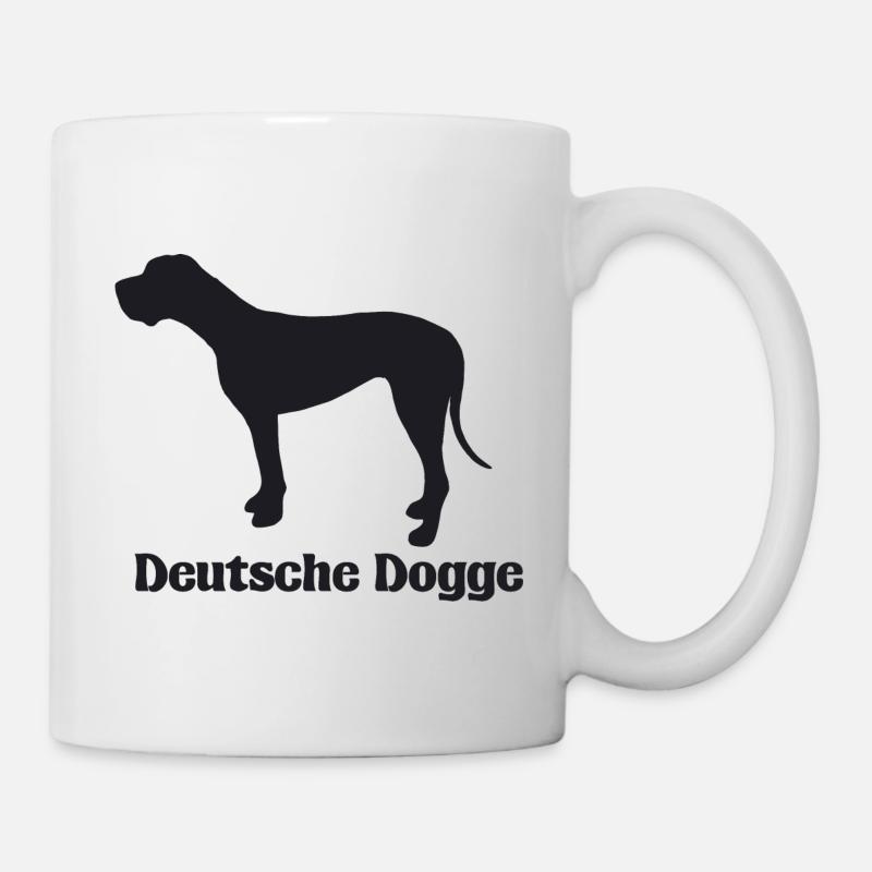 Deutsche Dogge Silhouette - Tasse - Weiß