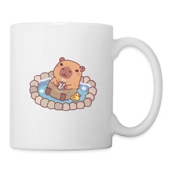Mignon Capybara et Ducky Chilling dans la source chaude - Mug blanc - blanc - Droite