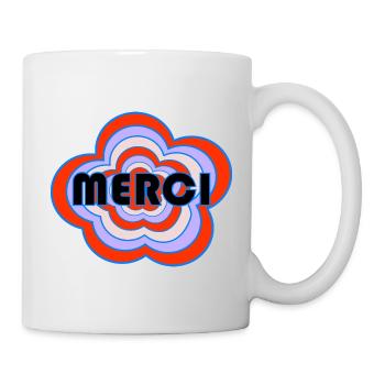 MERCI. THANKS. THANK YOU. ANNIVERSAIRE. NAISSANCE. - Mug blanc - blanc - Droite