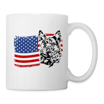 Hungarian Mudi America Flag Dogs Dog Wilsigns - Mug - white - Right