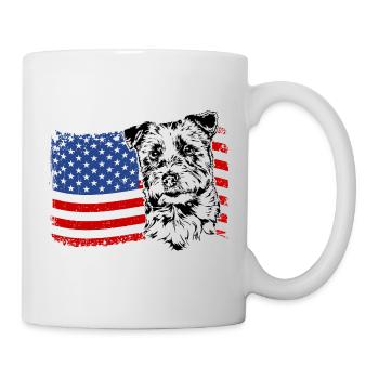 Jack Russell Terrier America Flag Dogs Wilsigns - Mug - white - Right