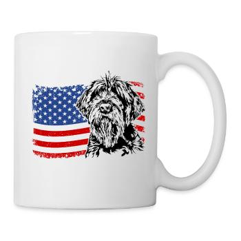 Korthals Griffon Amérique Flag Chien Chiens Wilsigns - Mug blanc - blanc - Droite