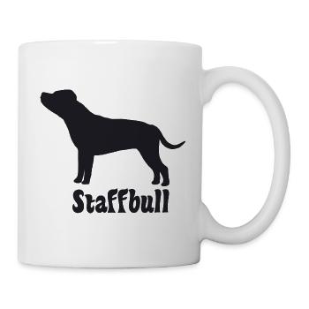 Staffordshire Bullterrier - Tasse - Weiß - Rechts