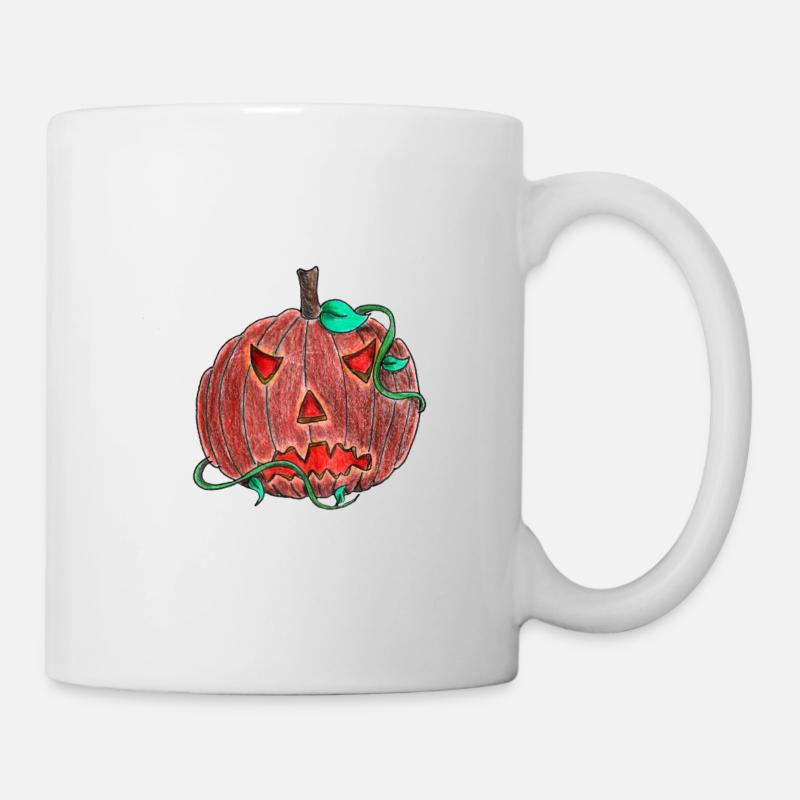 Laterne Kürbis - Tasse - Weiß
