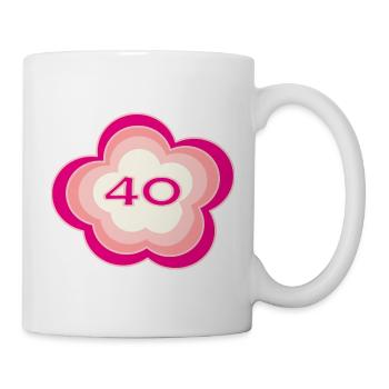 40 JAHRE. 40-JÄHRIGES JUBILÄUM. GEBURTSTAG 40 JAHRE. 40 - Tasse - Weiß - Rechts