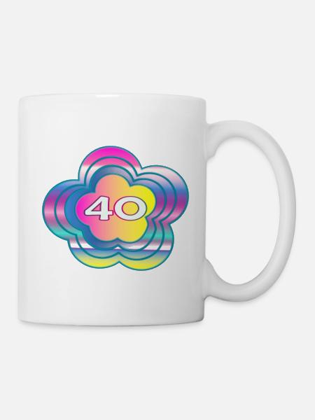 40 ANS. 40e ANNIVERSAIRE. ANNIVERSAIRE 40 ANS. 40 - Mug blanc - blanc