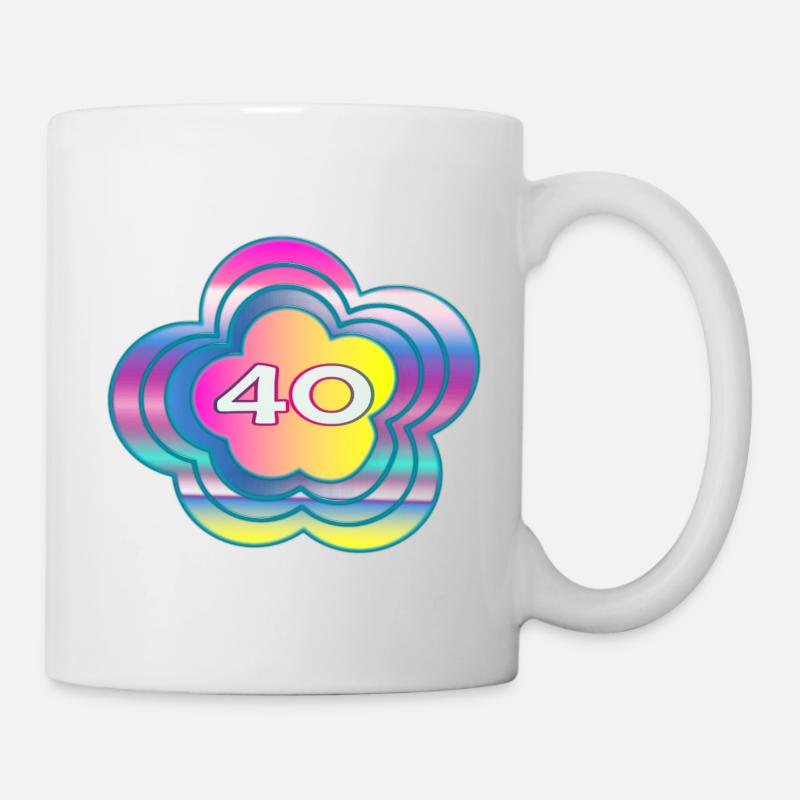 40 ANS. 40e ANNIVERSAIRE. ANNIVERSAIRE 40 ANS. 40 - Mug blanc - blanc