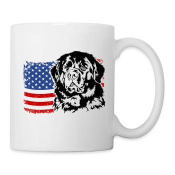 Neufundländer Amerika Fahne Hunde Wilsigns - Tasse - Weiß - Rechts