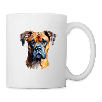 Dog portrait boxer in polygon style - Mug - white - Right